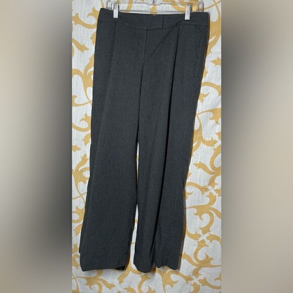 🔥❤️🔥 Isaac Mizrahi Charcoal Gray Wool Dress Slacks Straight Leg Women’s … - Picture 2 of 8